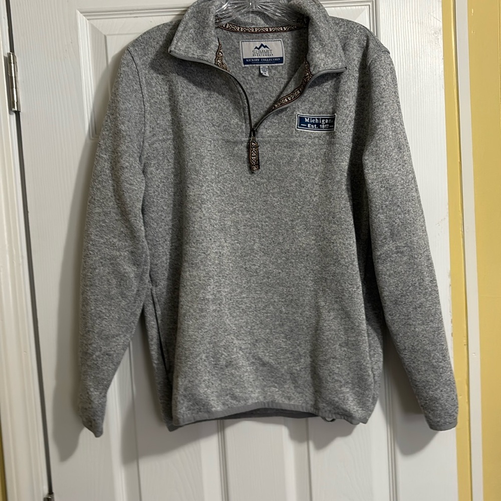Gray Michigan quarter zip